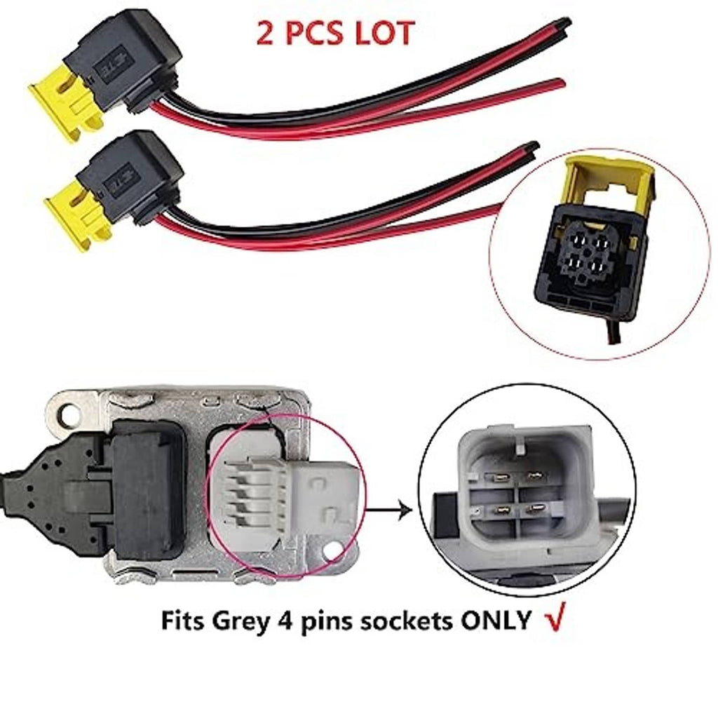 2-pack of yellow 4-pin connectors with red/black cables and black plug ends