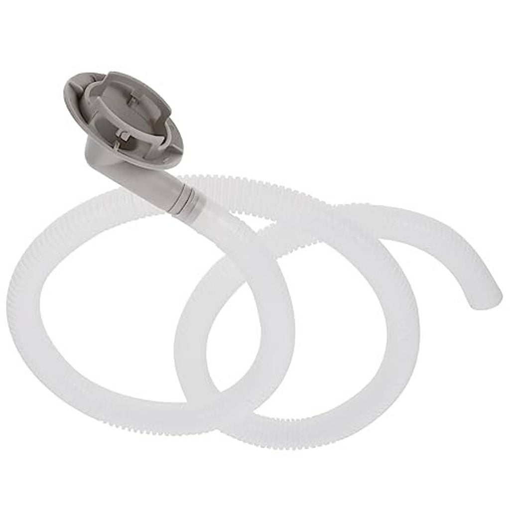 Air conditioner drain hose kit: curved white drain hose with grey end adapter