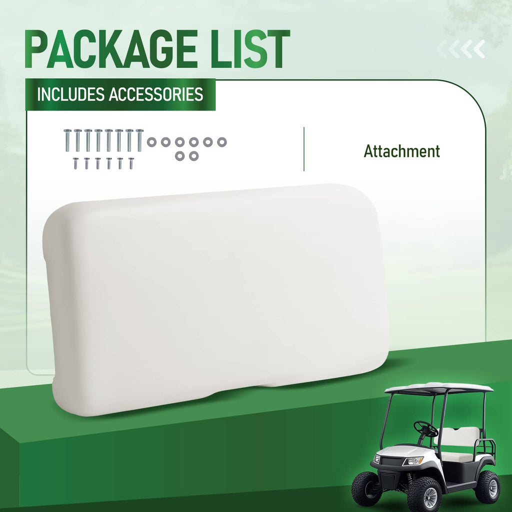 White seat bottom cushion with included mounting hardware pieces