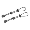 Black 2-pack elastic trekking pole holders with adjustable loops and end clips
