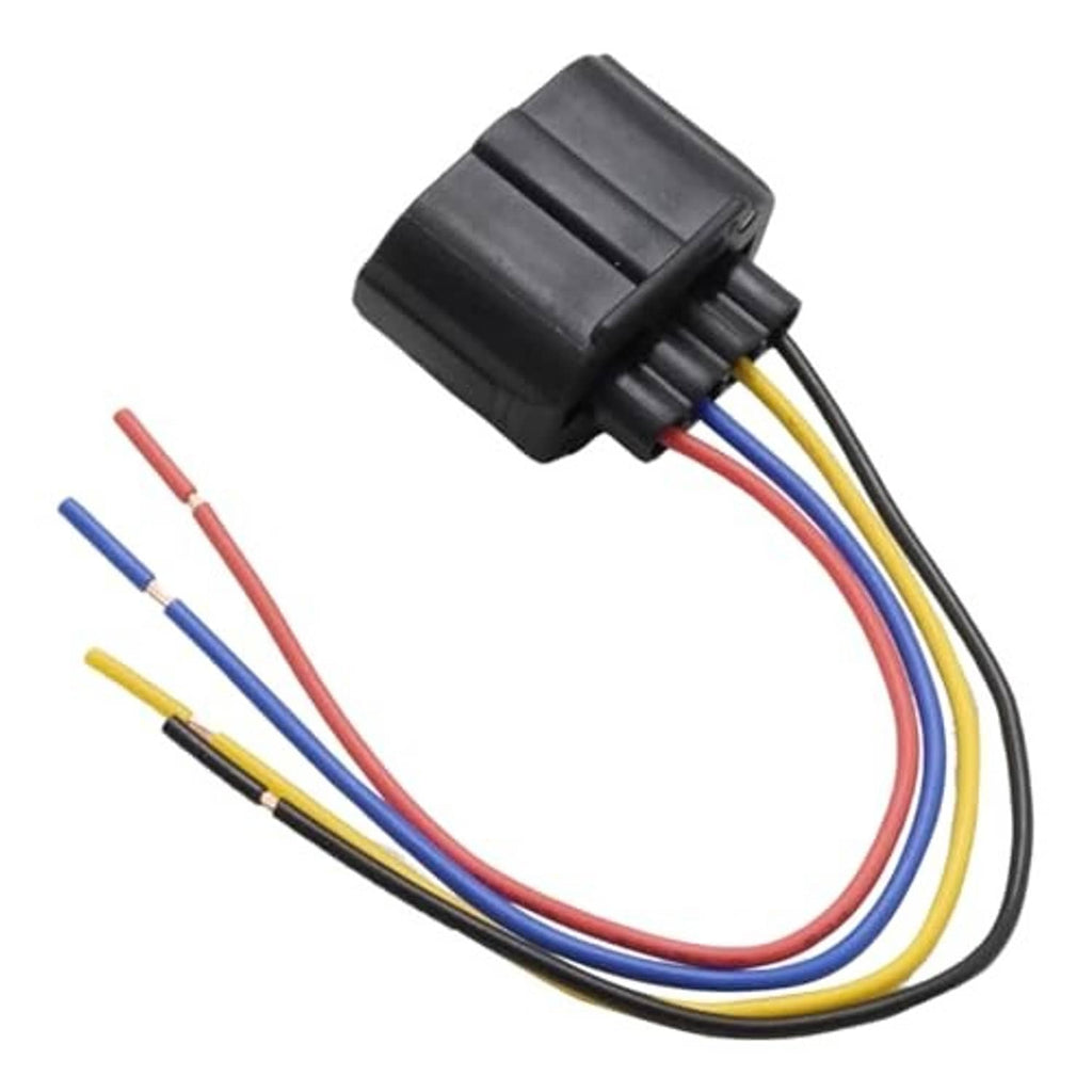 4-pin TPS connector pigtail harness with multicolor leads and heat-shrink ends