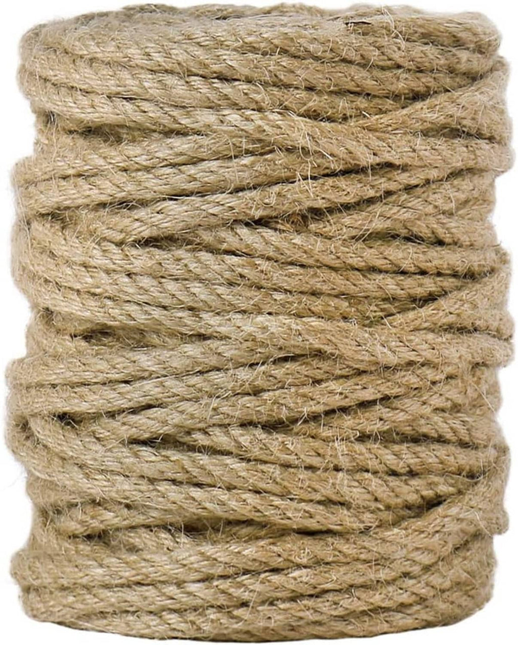 Natural jute twine bundle in 4-ply twisted strands, thick rope coil