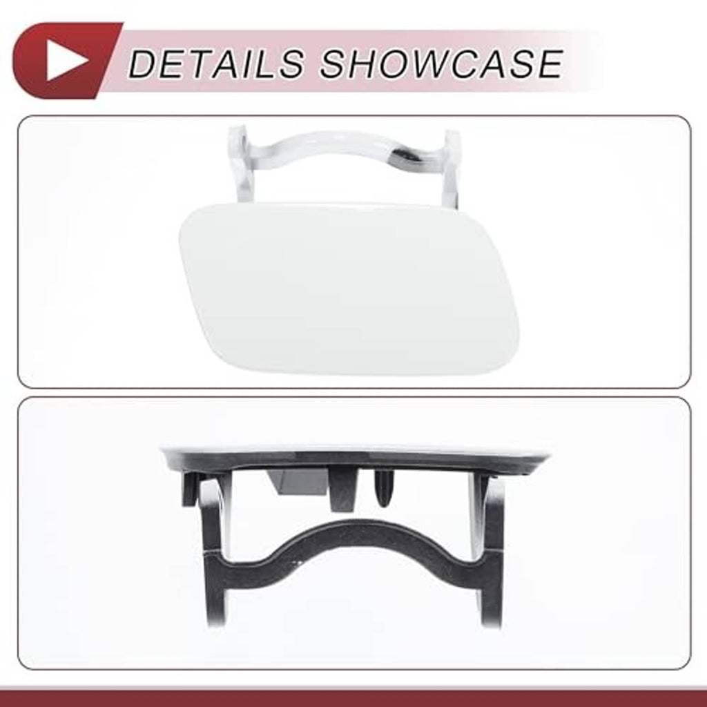 White headlight washer nozzle cover cap with clip mount underside