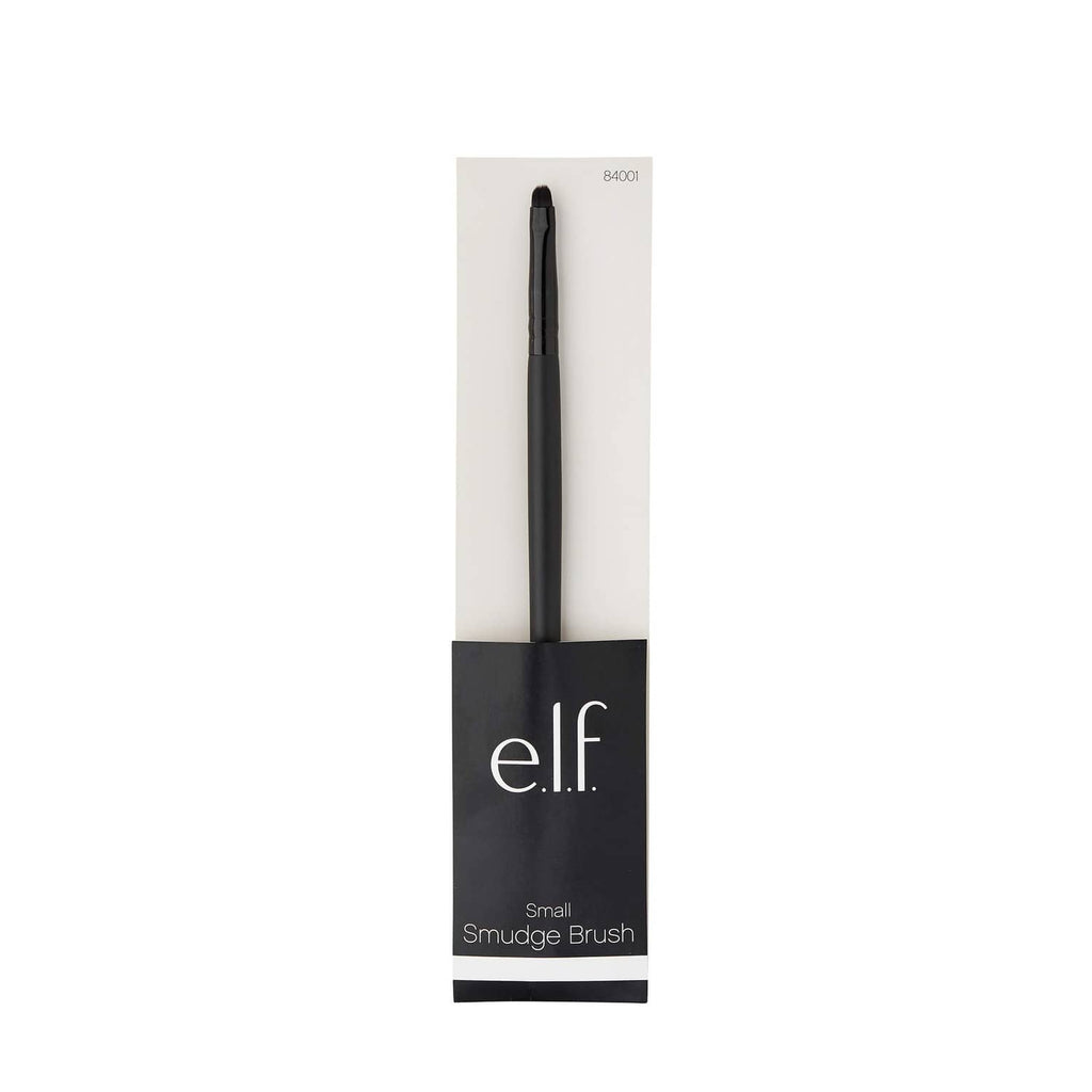 Small Smudge Brush with black handle and e.l.f. logo on package