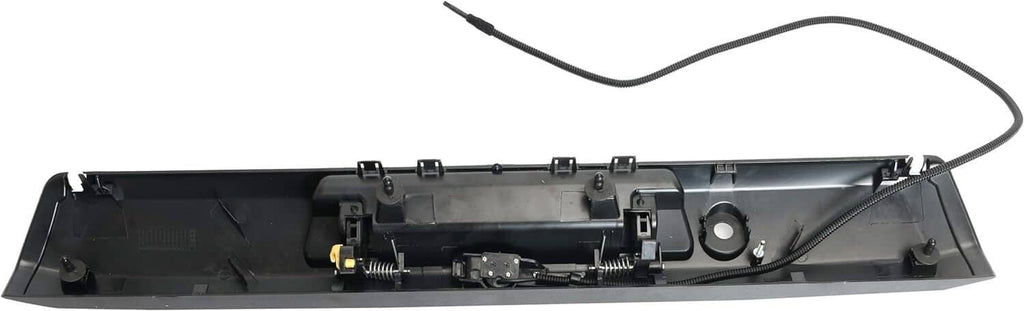 Tailgate handle interior with camera housing and wiring connectors