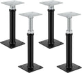 Adjustable floor screw jack post set with black legs, square base plates, threaded shafts