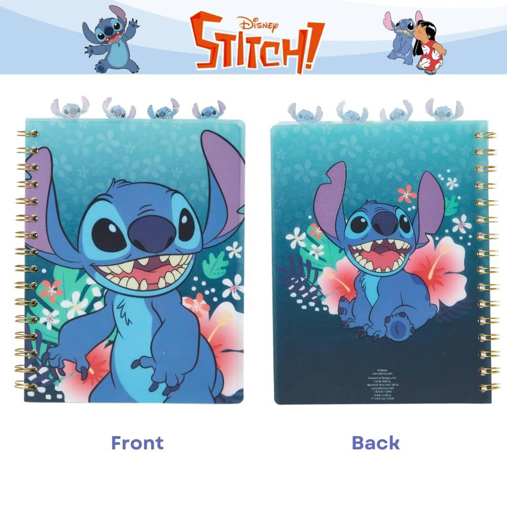 Lilo & Stitch notebook front and back covers with blue Stitch illustrations