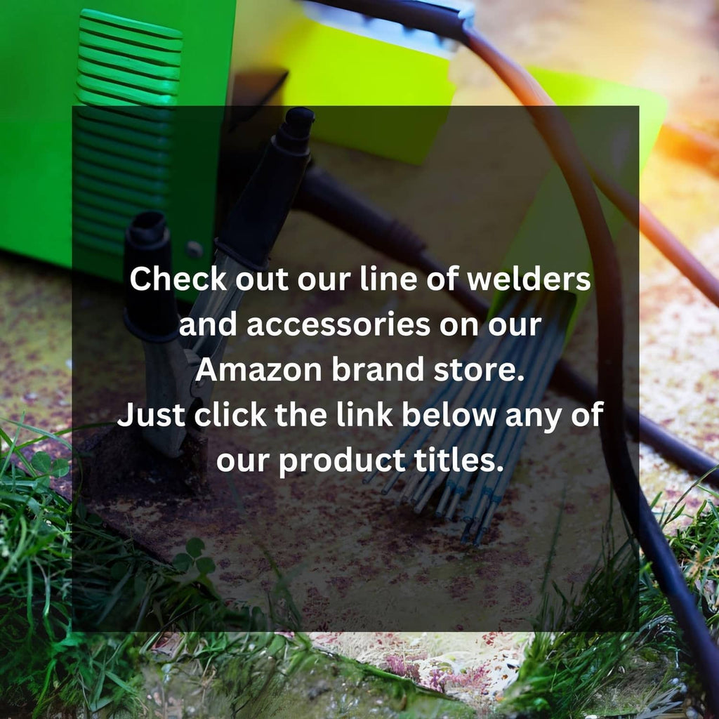 Welding torch and electrode rods with hoses in an outdoor work area