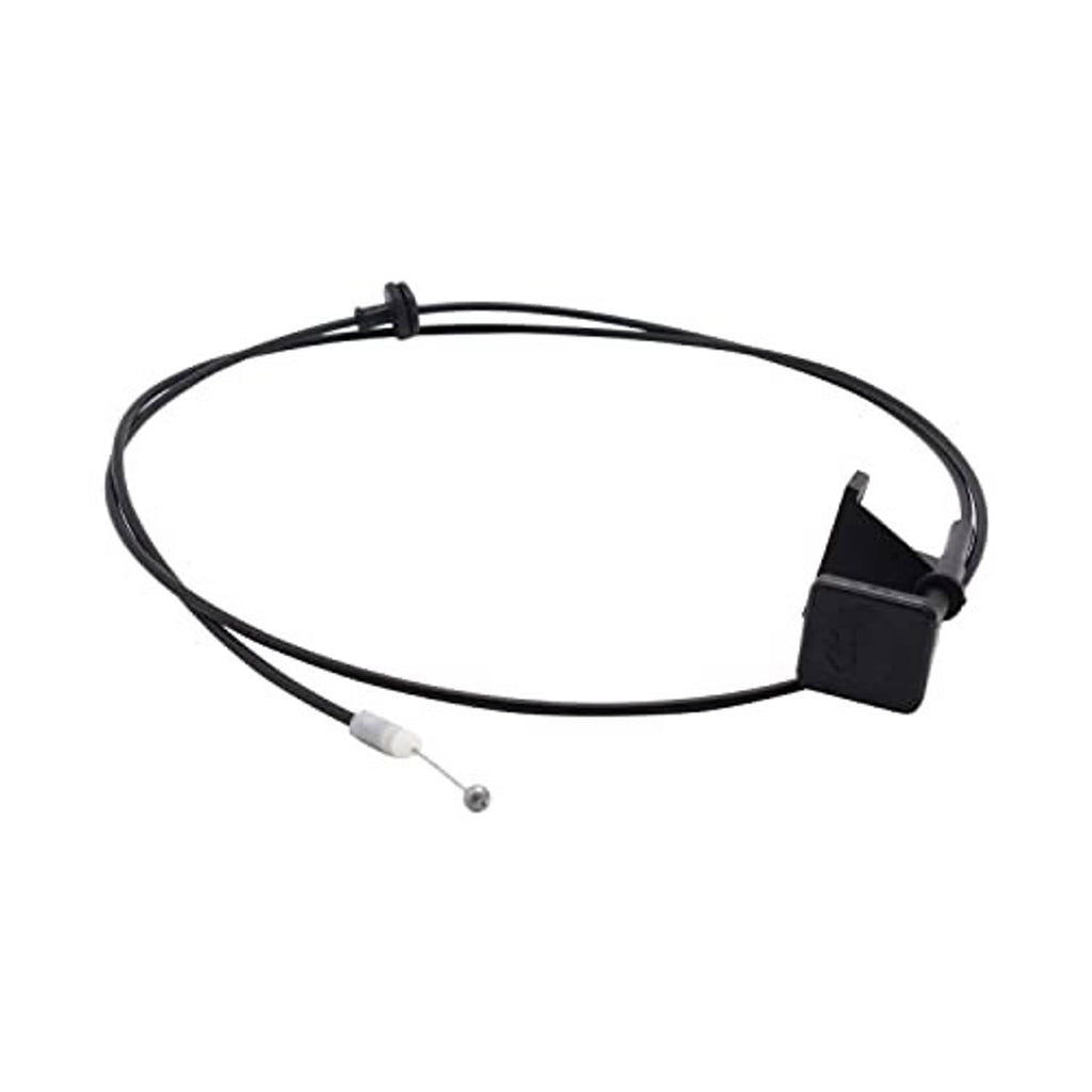 Hood release cable with handle, black cable with white insulator and front latch clip