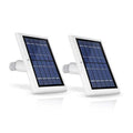 White dual solar panel charger kit with wall mount brackets and charging cables