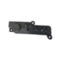Power seat control switch panel, dark housing with circular button and connector ports