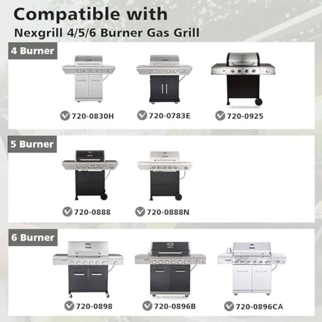 Porcelain steel heat plates replacement, compatible with Nexgrill 4 and 5 burner grills