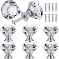 Crystal diamond dresser knobs with metal back plates and threaded screws for installation