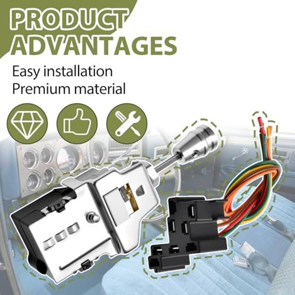 Headlight switch wiring harness kit diagram with molded housing, pins, and bundled wires