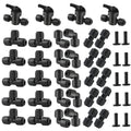 Black quick-connect drip irrigation fittings kit with multiple 1/4 in tee and elbow connectors