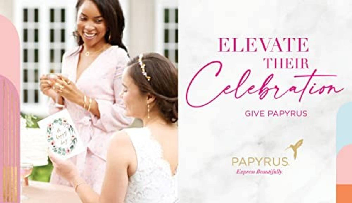 Papyrus celebration card design with pink text "Elevate their Celebration"