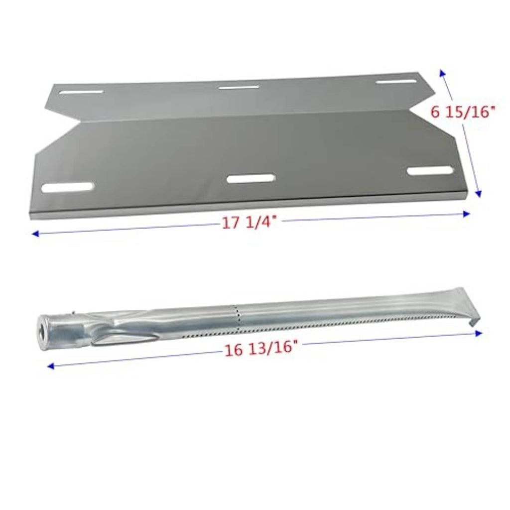 Single stainless steel heat plate and burner tube with perforated detail