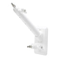 White 2-in-1 wall mount bracket with long adjustable arm and mounting screws