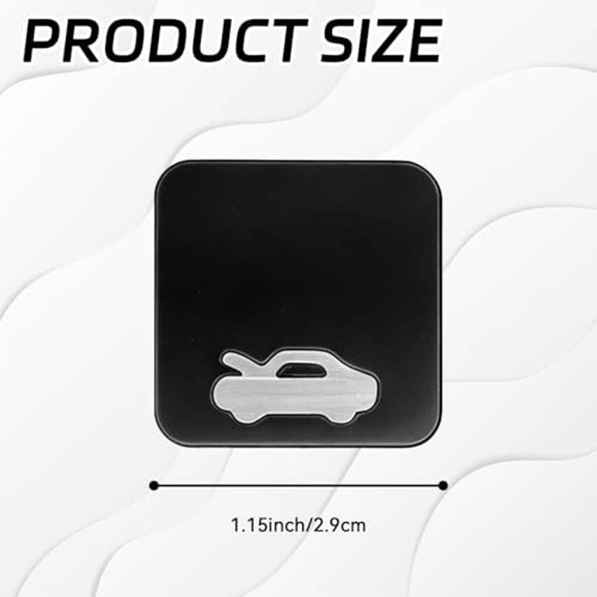 Black square hood latch release handle with silver hood-release icon