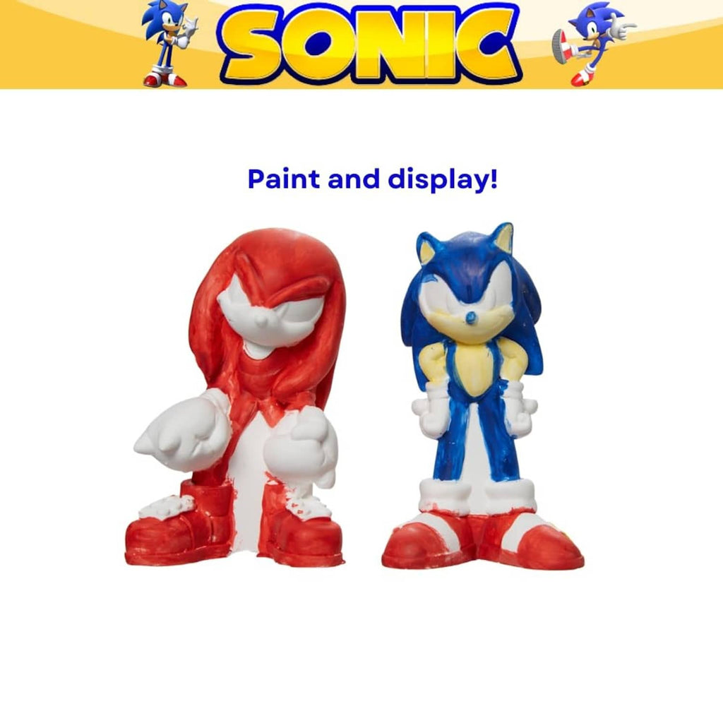 Sonic DIY figurine paint kit: two painted figures for display after painting