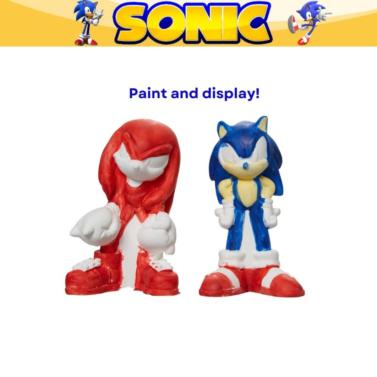 Sonic DIY figurine paint kit: two painted figures for display after painting