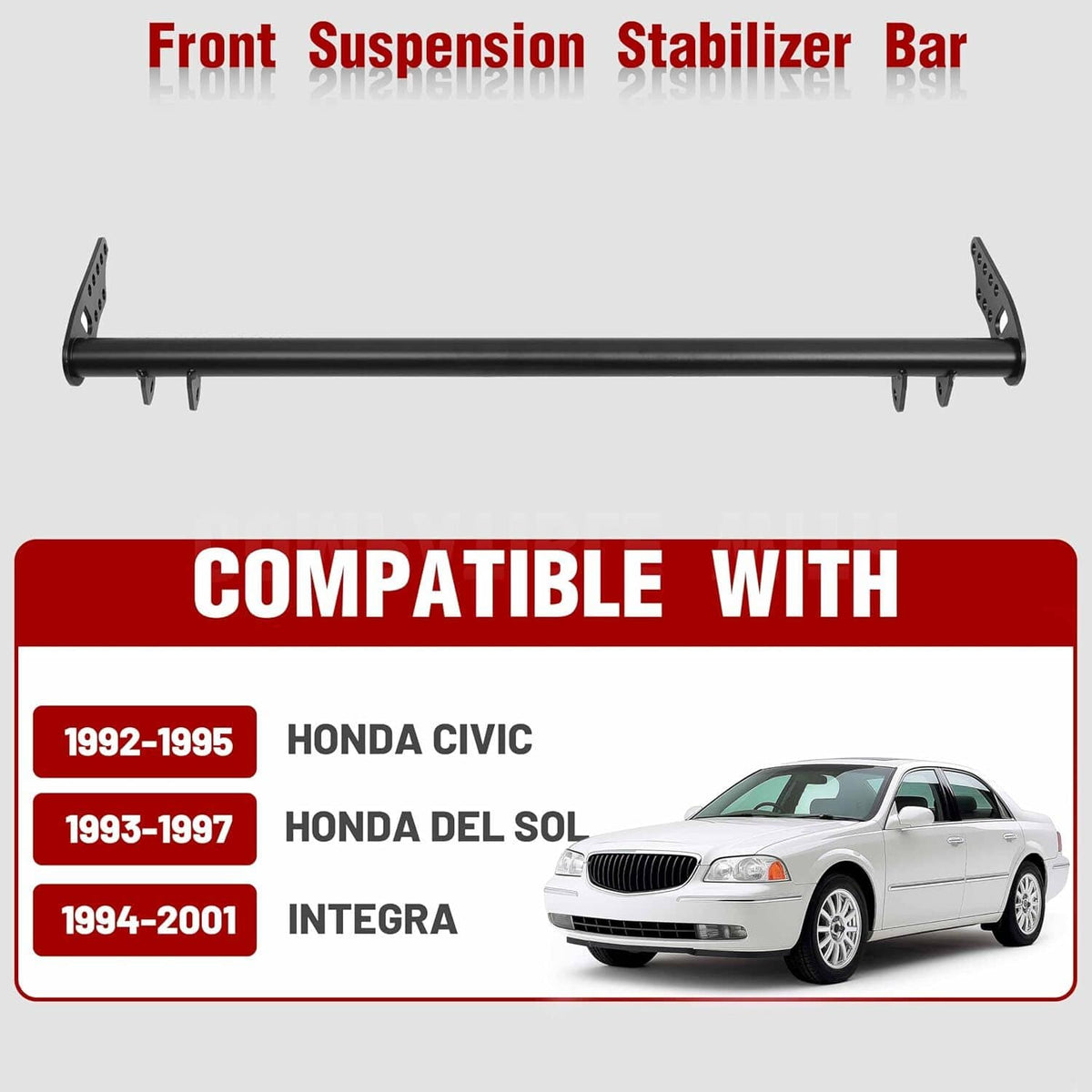 Front traction control tie bar assembly with black bar and bracket mounting points