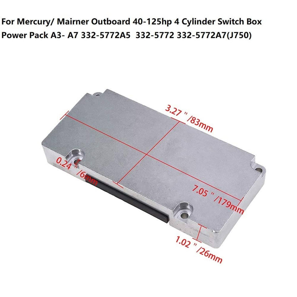 Grey CDI switch box power pack with mounting holes and compact rectangular housing