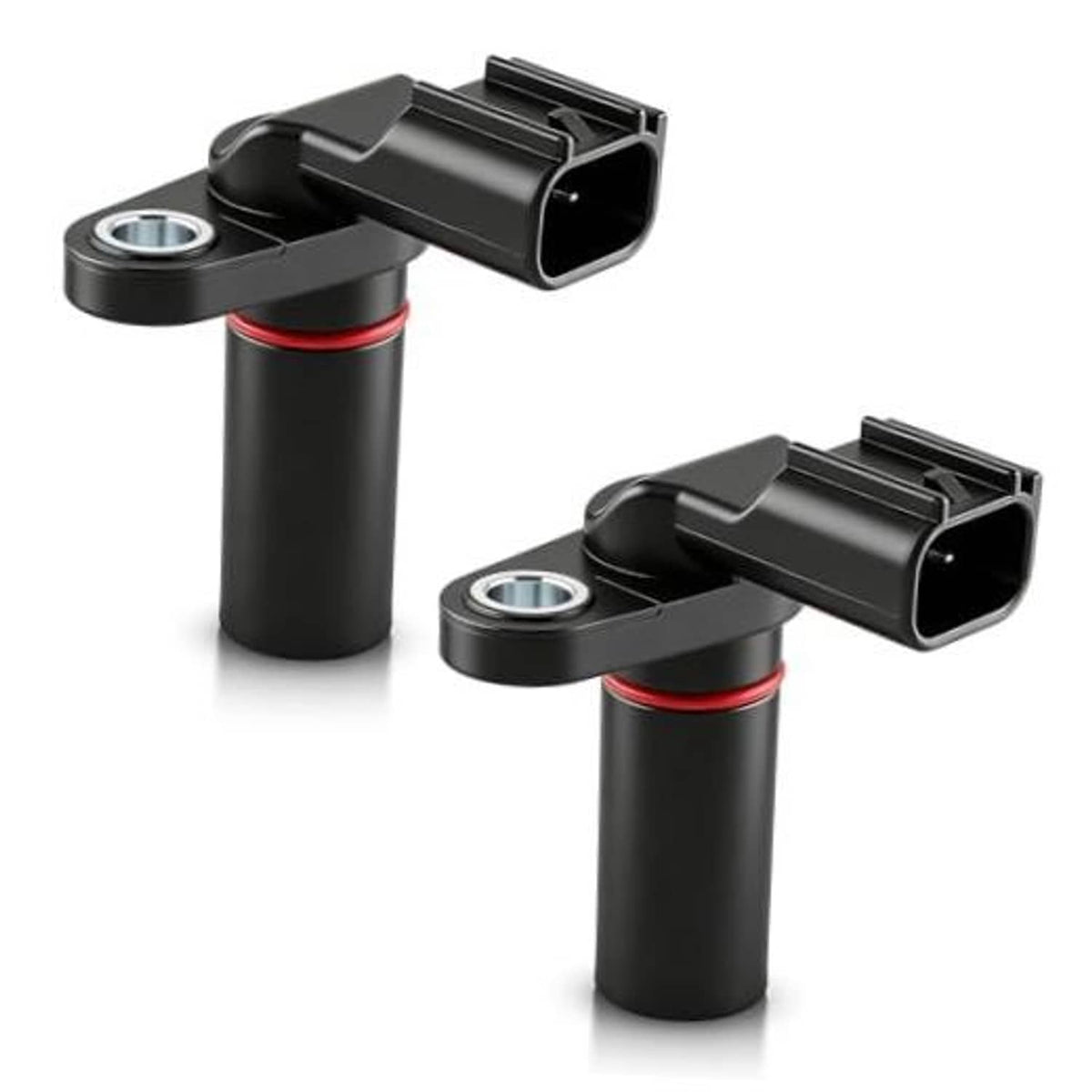 Camshaft position sensor pair, black bodies with red seal ring and metal mounting ring