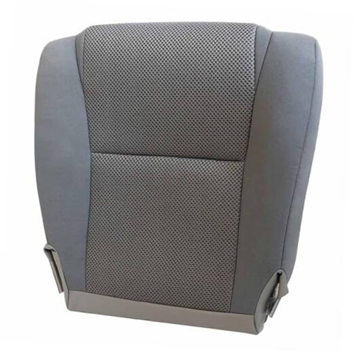 Gray cloth seat cover for front bottom driver or passenger side, textured center panel