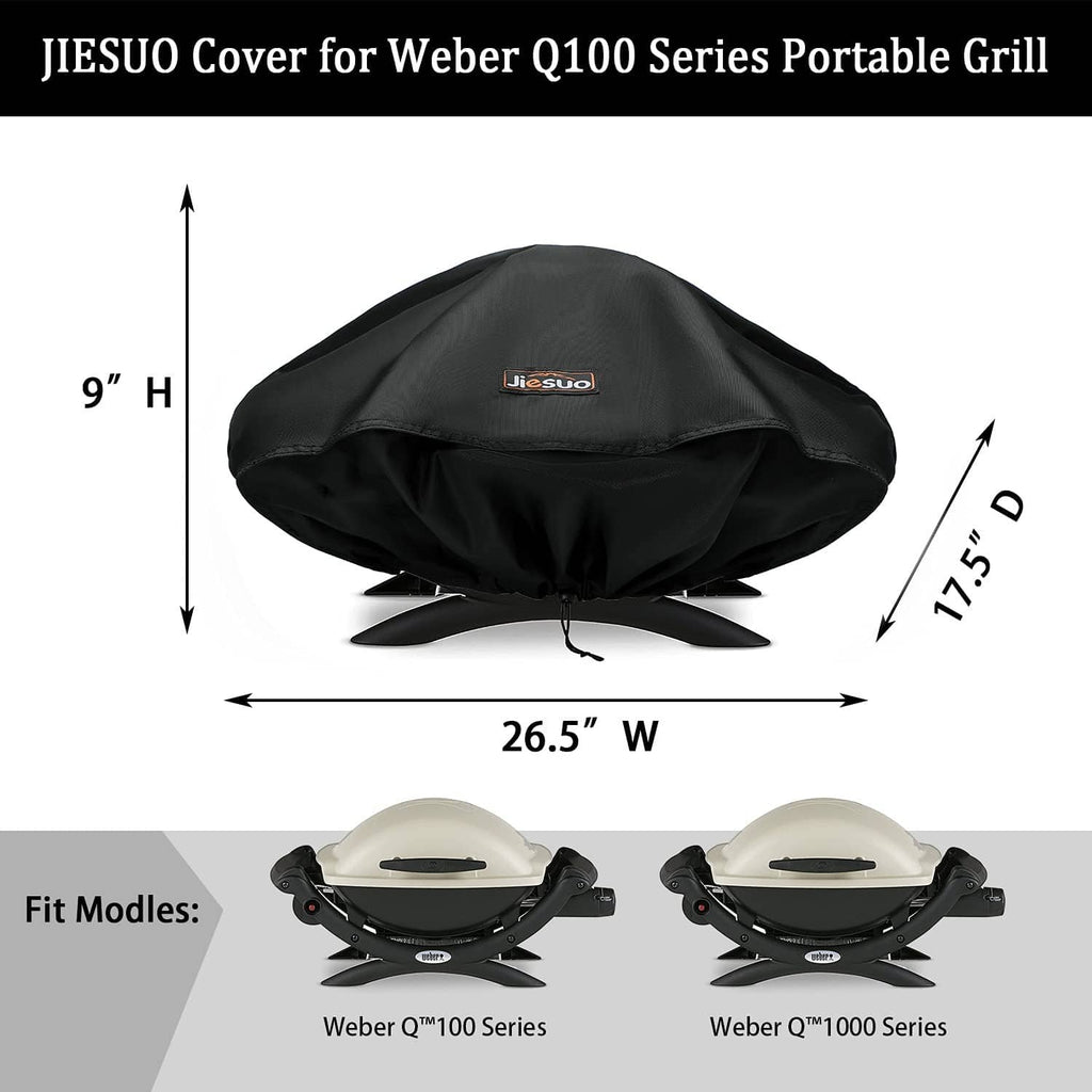 Black grill cover with Jiesuo logo, domed shape and tie cord at the front