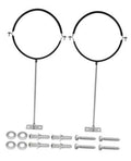 Adjustable B-vent pipe bracket set with two round loops and mounting bases, with anti-slip pads