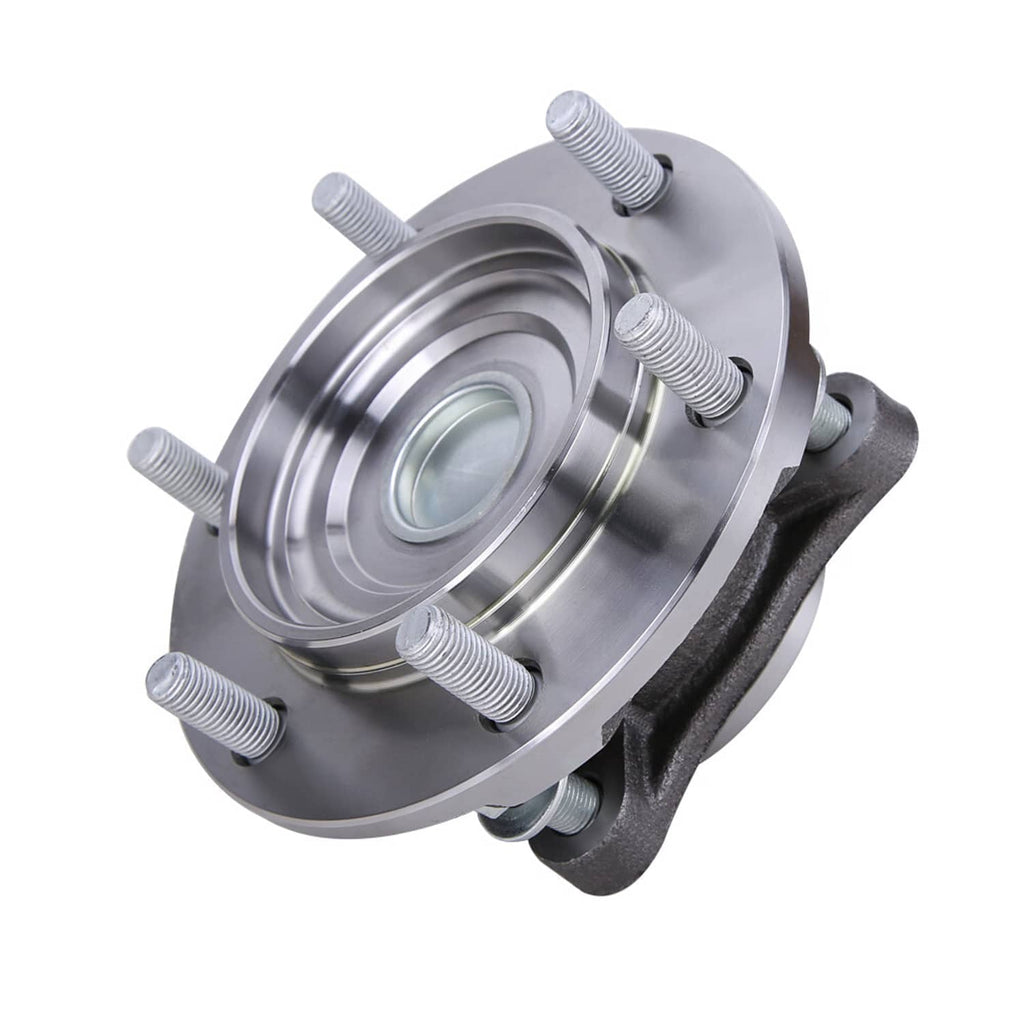 Wheel hub bearing with round flange, visible bearing race, and threaded mounting studs