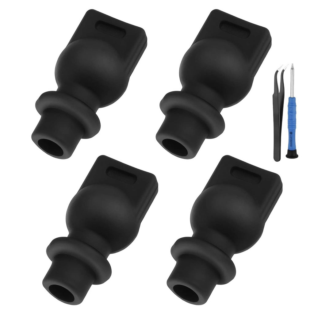 Four black gimbal shock absorber balls with installation tool, set of 4