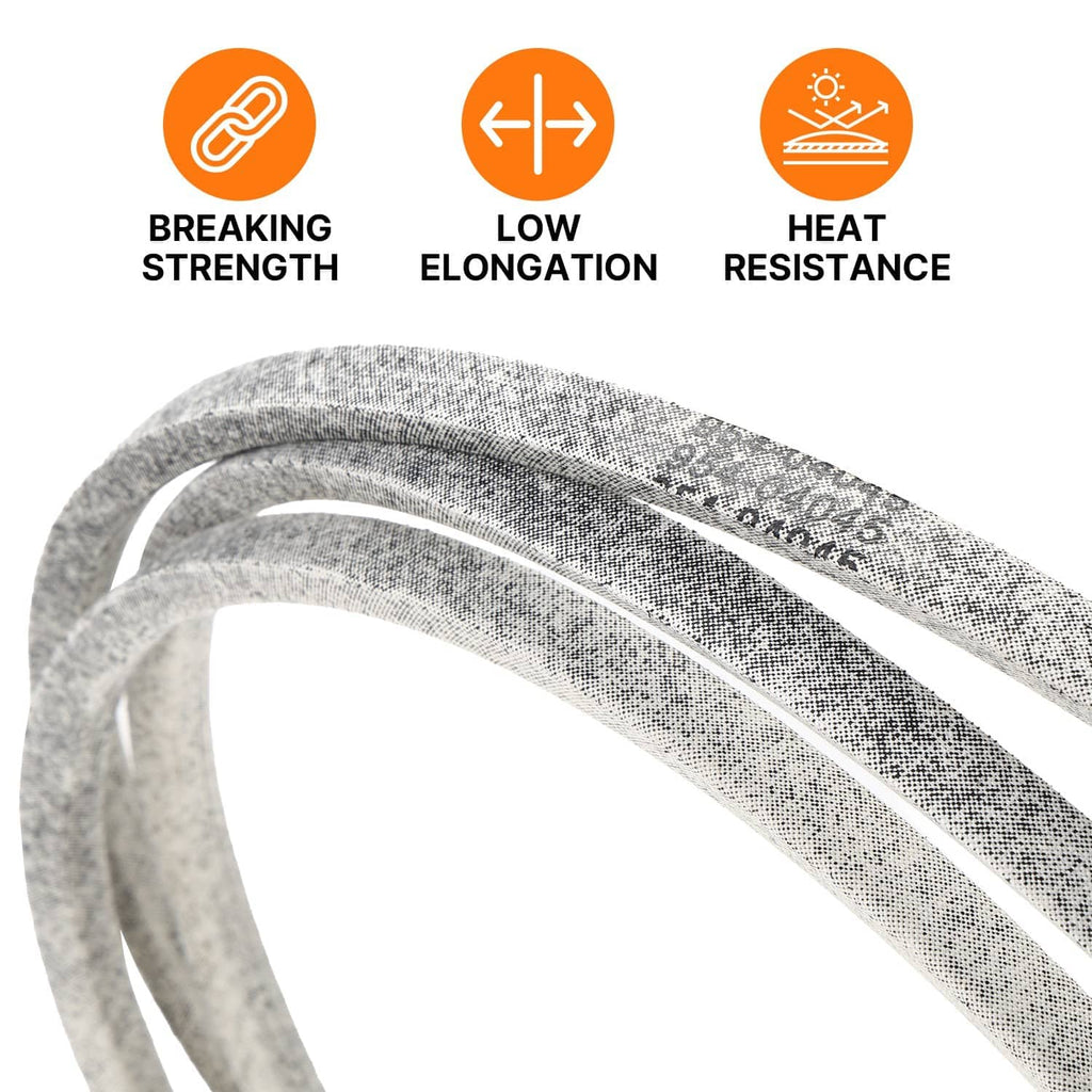 Gray V-belt coil with textured outer surface