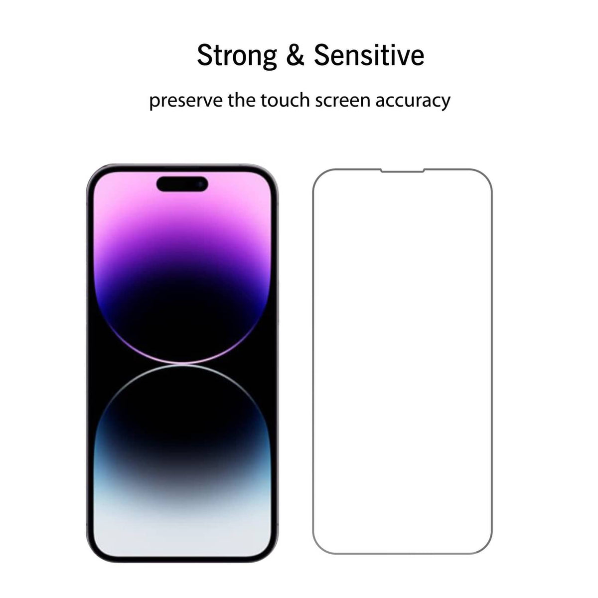 Tempered glass screen protector for iPhone 14/14 Pro, front and back protective film