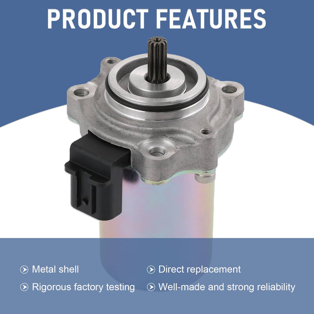 Shift motor assembly with exposed output shaft, metal body, and black multi-pin plug
