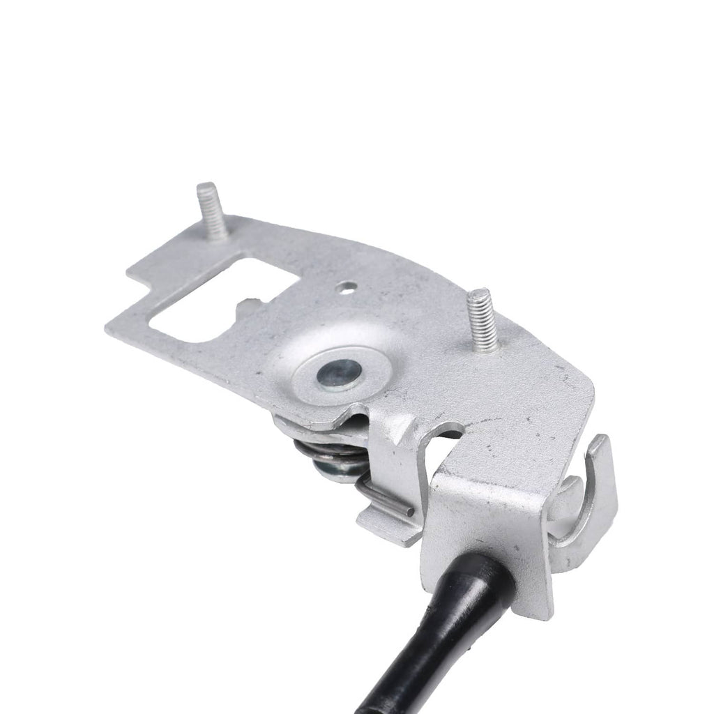 Rear cargo door latch mechanism bracket with spring hardware, silver metal finish