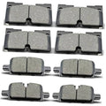 Ceramic front and rear brake pads kit, four pad pieces shown in pairs