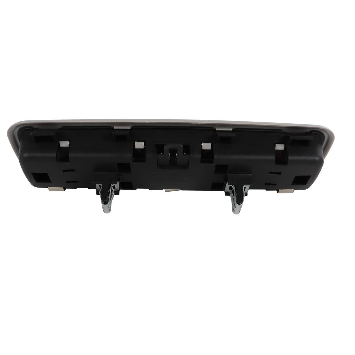 Rear dome light lamp underside, black base with protruding mounting posts