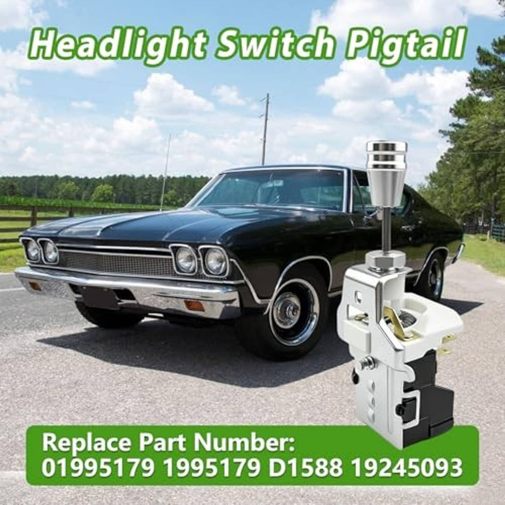 Headlight switch pigtail kit with switch body, stem, and 8-pin connector