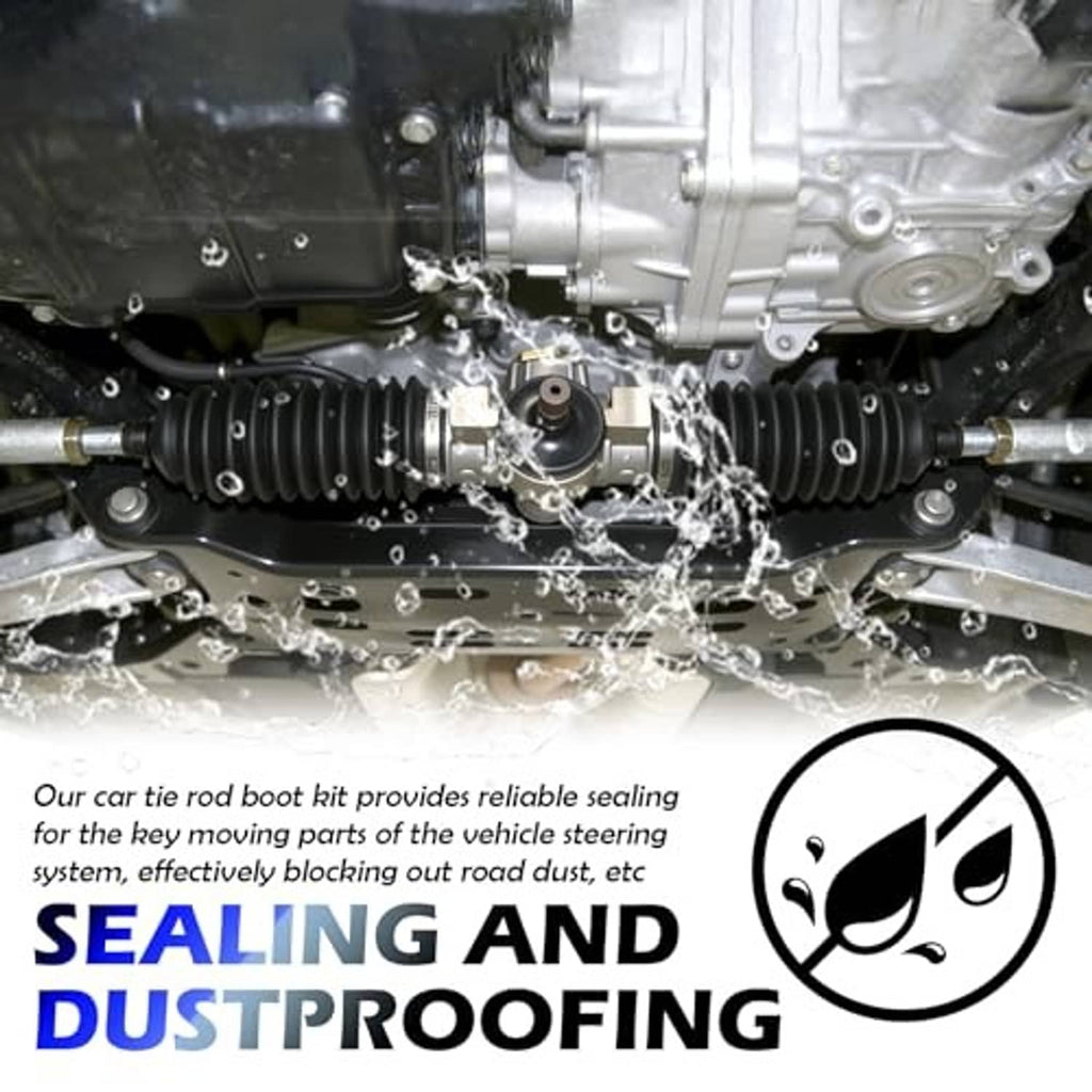 Black inner tie rod boot kit with water droplets for dustproof sealing protection