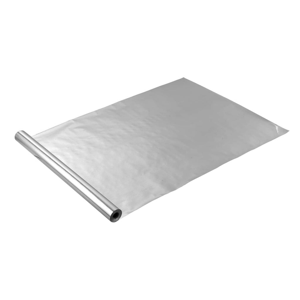 Perforated radiant barrier insulation roll, double reflective silver foil with rolled edge