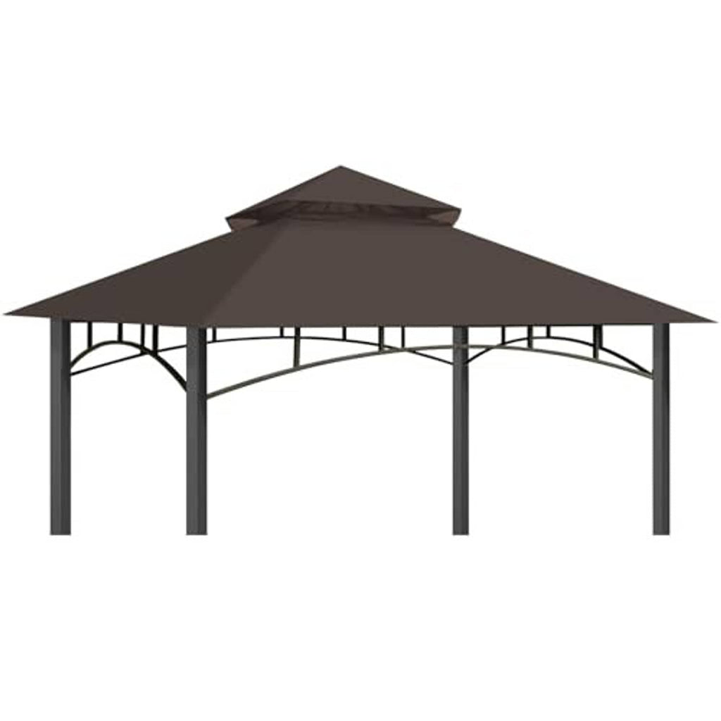 Dark brown replacement canopy top with arched support rails for gazebo