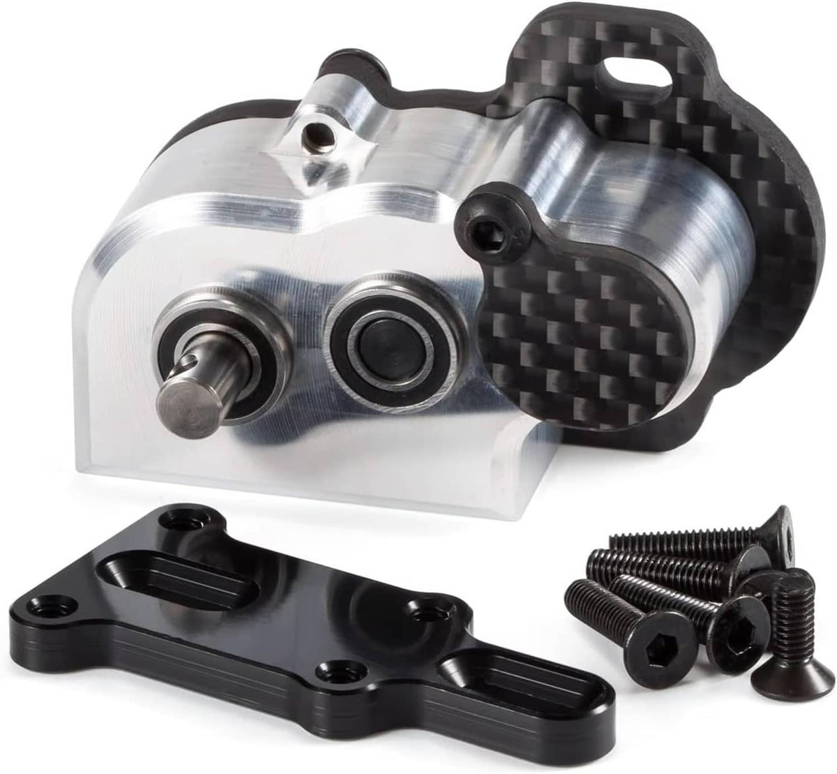Ultralight tiny gearbox with aluminum housing, carbon fiber cover, mounting plate