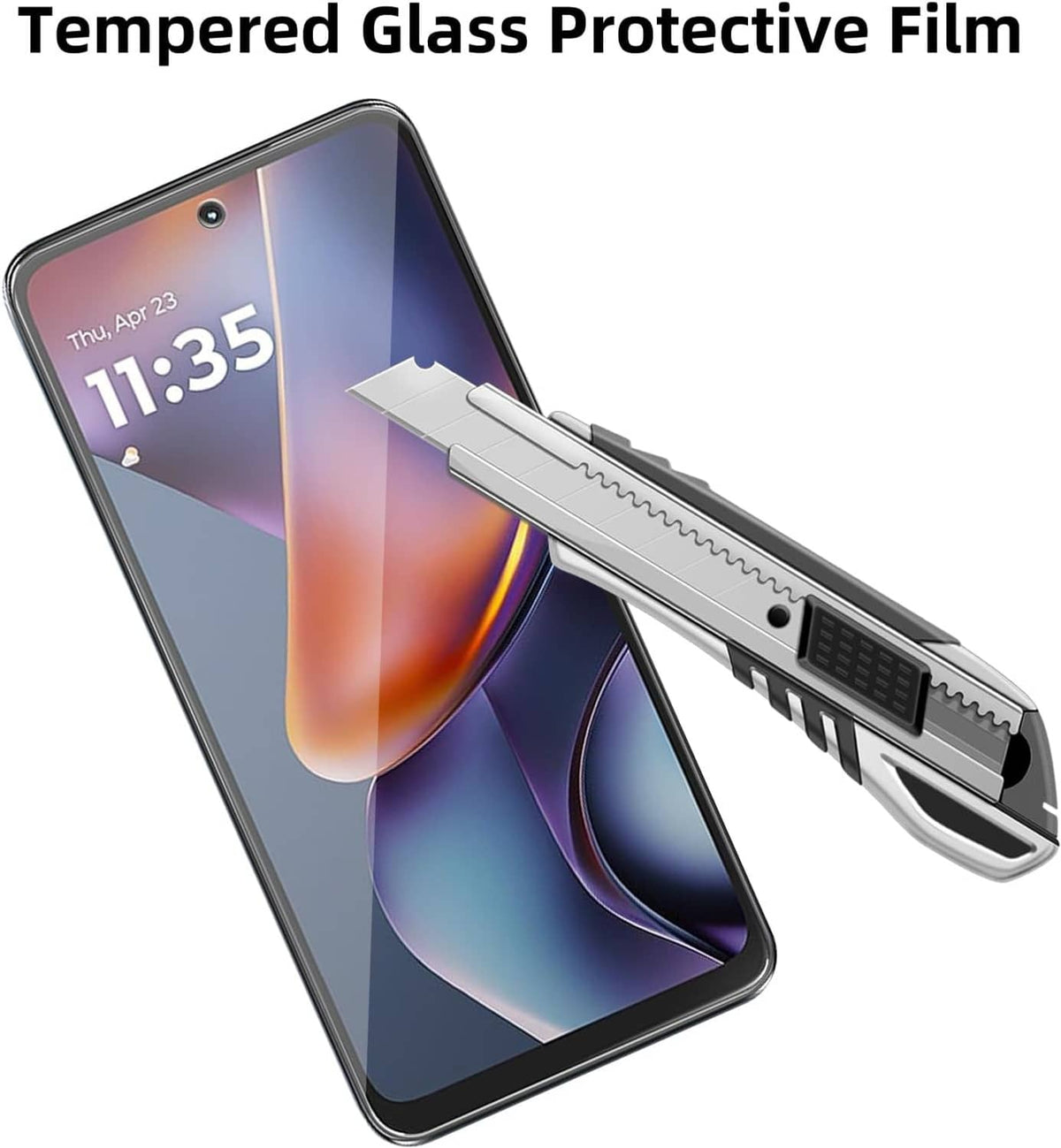 Tempered glass screen protector for Motorola Moto G 5G with install tool and guide