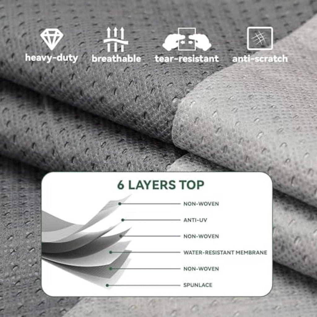 6-layer RV cover fabric with anti-UV and water-resistant membrane layer breakdown