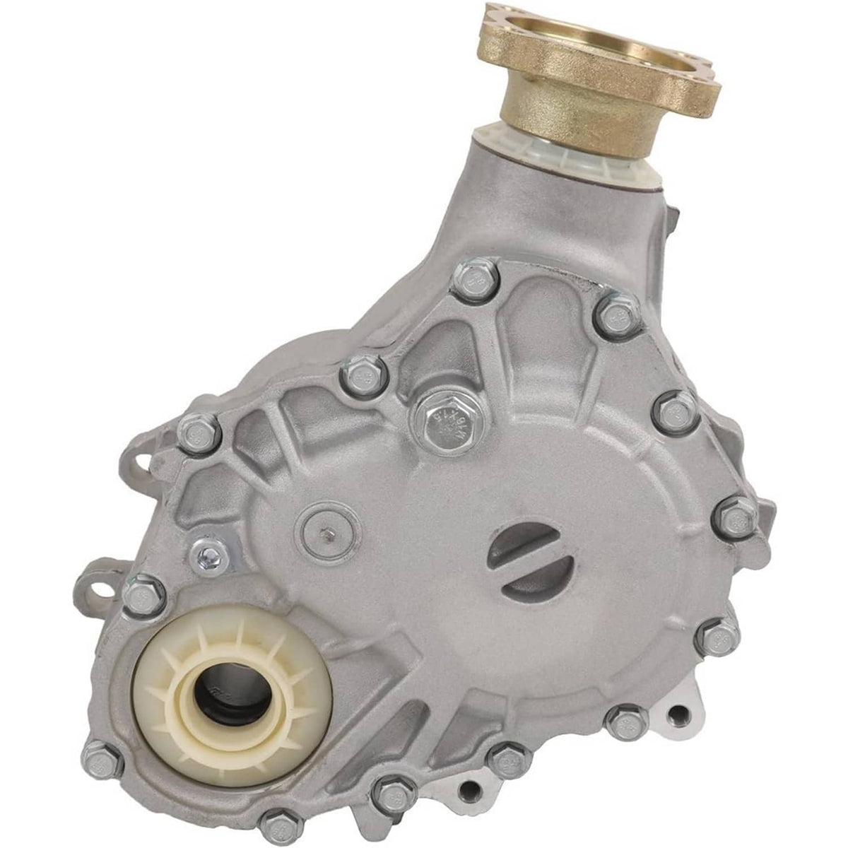Transfer case PTO assembly front view with oil seal and bronze connector