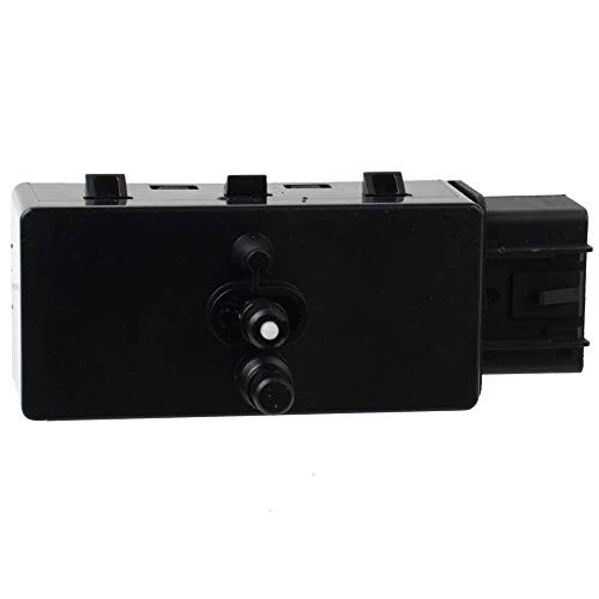 Black power seat switch control module with circular knob and dual button dials