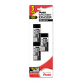 Pentel Hi-Polymer block eraser 3-pack in black, blister card with three erasers