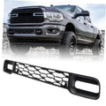 Black front lower bumper grille with honeycomb mesh and rectangular openings